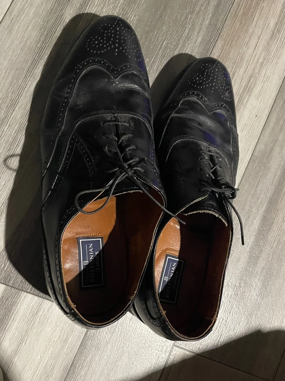 Bostonian Classics Black Leather Wingtip Oxford Dress Shoes Men's size 8